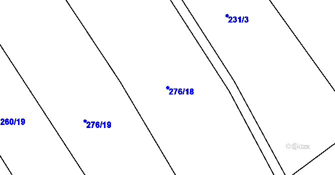 Parcela st. 276/18 v KÚ Jeníkov u Hlinska, Katastrální mapa