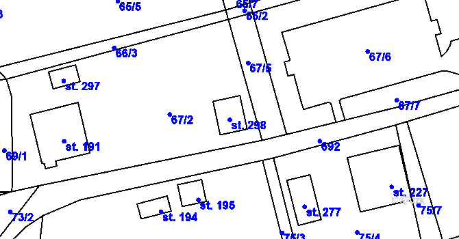 Parcela st. 298 v KÚ Jeníkov u Hlinska, Katastrální mapa