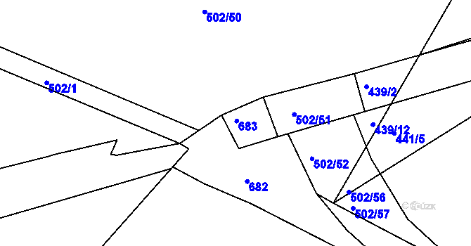 Parcela st. 439/11 v KÚ Hory u Jenišova, Katastrální mapa