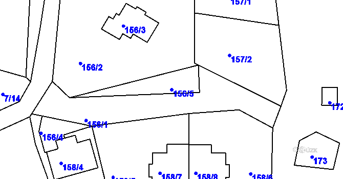 Parcela st. 156/5 v KÚ Hory u Jenišova, Katastrální mapa