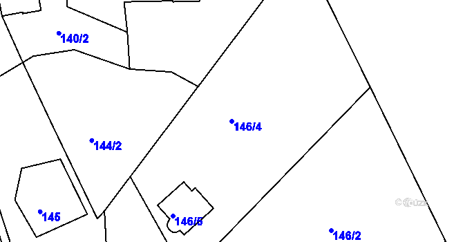 Parcela st. 146/4 v KÚ Hory u Jenišova, Katastrální mapa