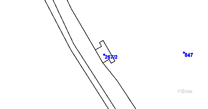 Parcela st. 267/2 v KÚ Hory u Jenišova, Katastrální mapa