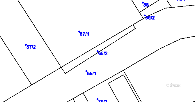 Parcela st. 65/2 v KÚ Hory u Jenišova, Katastrální mapa