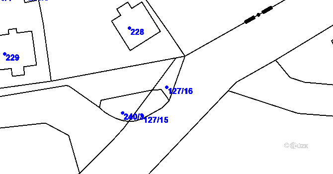 Parcela st. 127/16 v KÚ Hory u Jenišova, Katastrální mapa