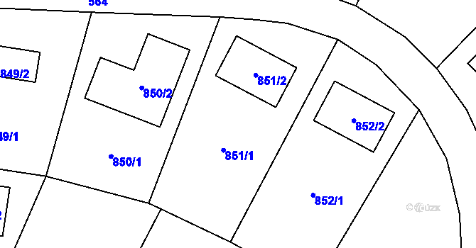 Parcela st. 205/36 v KÚ Hory u Jenišova, Katastrální mapa