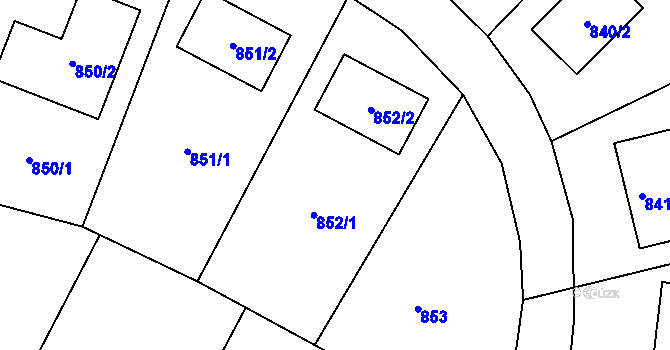 Parcela st. 205/37 v KÚ Hory u Jenišova, Katastrální mapa
