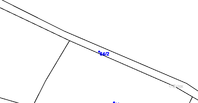 Parcela st. 64/2 v KÚ Hory u Jenišova, Katastrální mapa