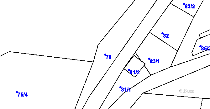 Parcela st. 78 v KÚ Hory u Jenišova, Katastrální mapa