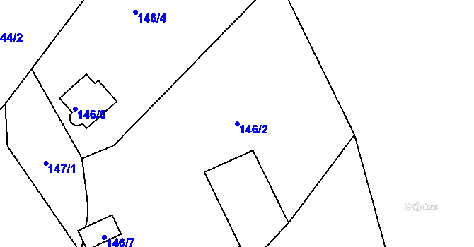 Parcela st. 146/2 v KÚ Hory u Jenišova, Katastrální mapa