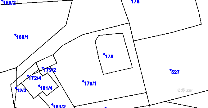 Parcela st. 178 v KÚ Hory u Jenišova, Katastrální mapa