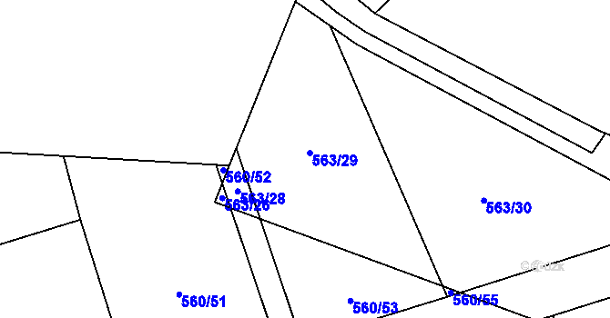 Parcela st. 205/5 v KÚ Hory u Jenišova, Katastrální mapa