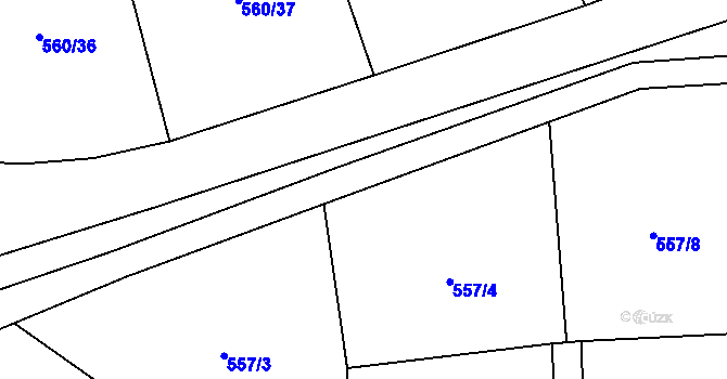 Parcela st. 206 v KÚ Hory u Jenišova, Katastrální mapa