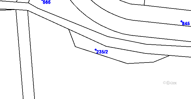 Parcela st. 235/2 v KÚ Hory u Jenišova, Katastrální mapa