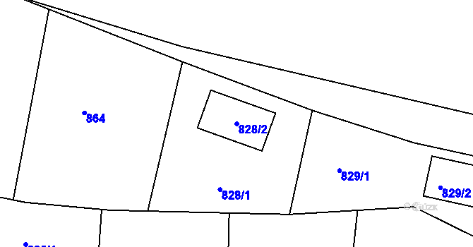 Parcela st. 828/2 v KÚ Hory u Jenišova, Katastrální mapa