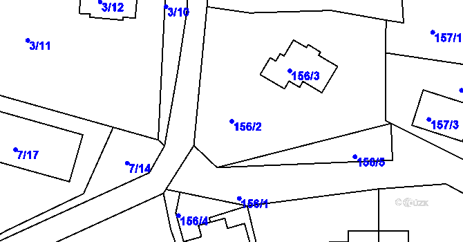 Parcela st. 156/2 v KÚ Hory u Jenišova, Katastrální mapa