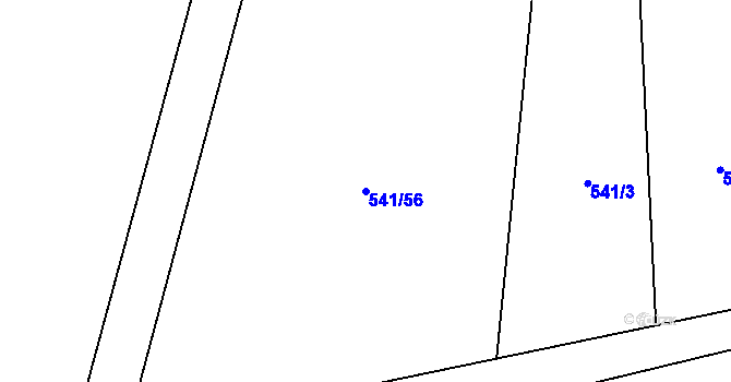 Parcela st. 541/56 v KÚ Hory u Jenišova, Katastrální mapa