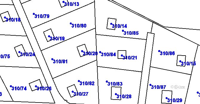 Parcela st. 310/84 v KÚ Jenišov, Katastrální mapa