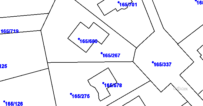 Parcela st. 165/267 v KÚ Jenišov, Katastrální mapa