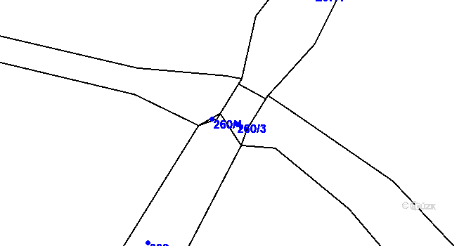 Parcela st. 260/3 v KÚ Jenišov, Katastrální mapa