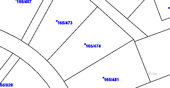 Parcela st. 165/474 v KÚ Jenišov, Katastrální mapa