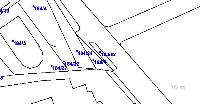 Parcela st. 183/12 v KÚ Jenišov, Katastrální mapa