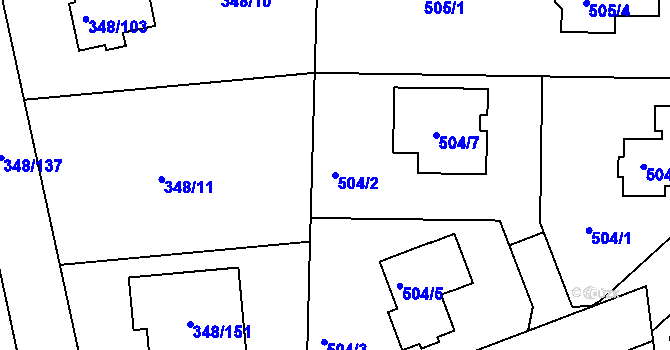 Parcela st. 504/2 v KÚ Jenišov, Katastrální mapa