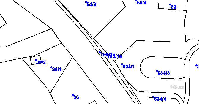 Parcela st. 183/16 v KÚ Jenišov, Katastrální mapa