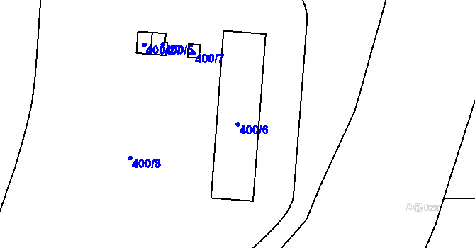 Parcela st. 400/6 v KÚ Jenišov, Katastrální mapa