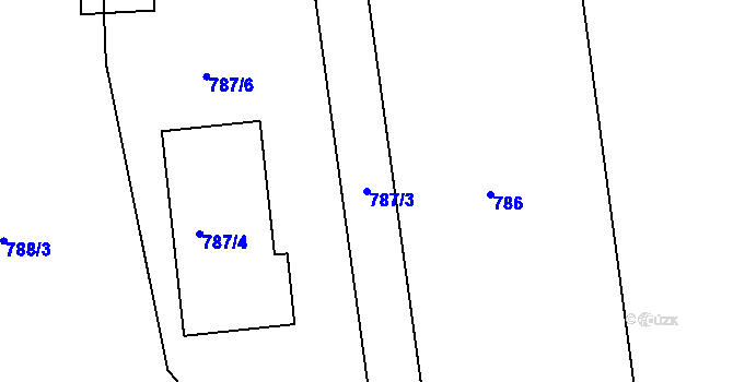 Parcela st. 787/3 v KÚ Jenišov, Katastrální mapa
