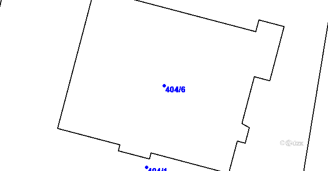 Parcela st. 404/6 v KÚ Jenišov, Katastrální mapa