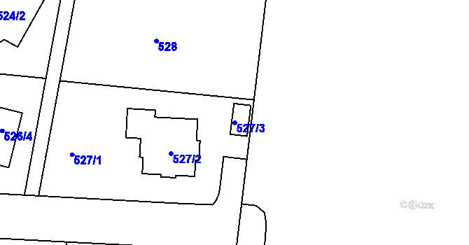 Parcela st. 527/3 v KÚ Jenišov, Katastrální mapa