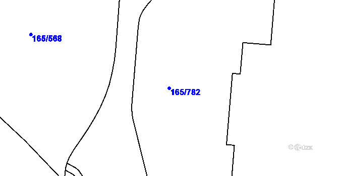 Parcela st. 165/782 v KÚ Jenišov, Katastrální mapa