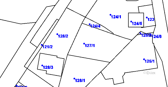 Parcela st. 127/1 v KÚ Jenišov, Katastrální mapa