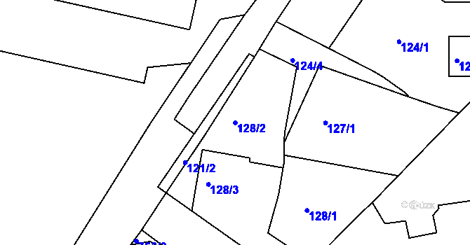 Parcela st. 128/2 v KÚ Jenišov, Katastrální mapa