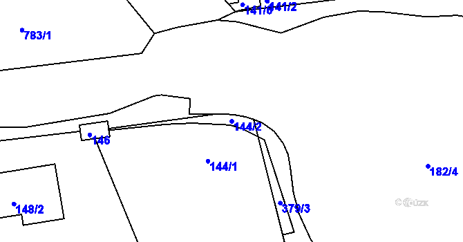 Parcela st. 144/2 v KÚ Jenišov, Katastrální mapa