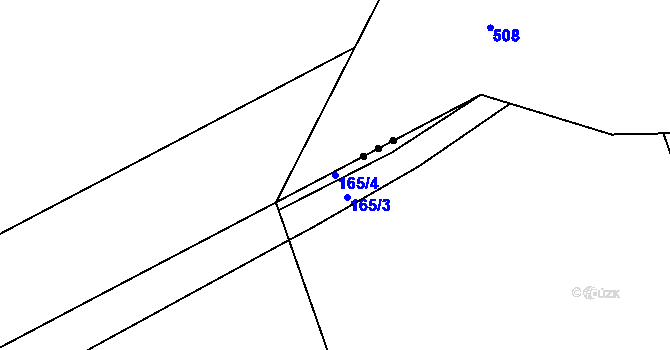 Parcela st. 165/4 v KÚ Jenišov, Katastrální mapa