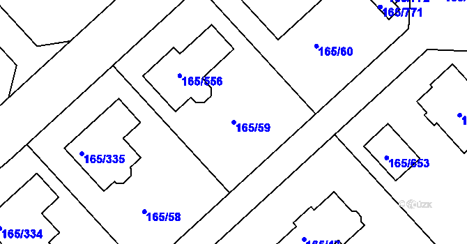 Parcela st. 165/59 v KÚ Jenišov, Katastrální mapa