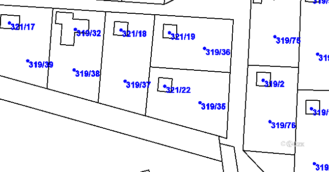Parcela st. 321/22 v KÚ Jenišov, Katastrální mapa