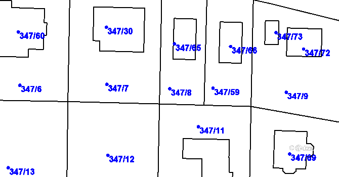 Parcela st. 347/8 v KÚ Jenišov, Katastrální mapa