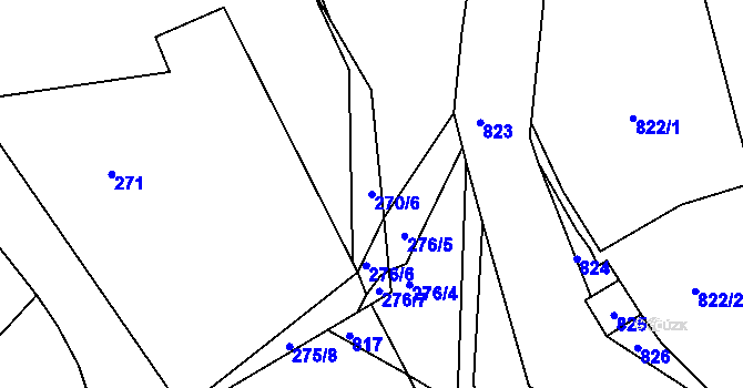 Parcela st. 270/6 v KÚ Jenišov, Katastrální mapa