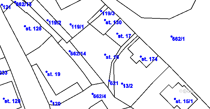 Parcela st. 16 v KÚ Jenišovice u Jablonce nad Nisou, Katastrální mapa