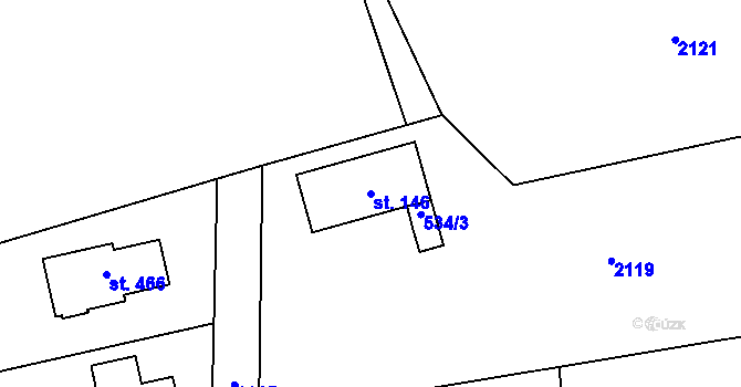 Parcela st. 146 v KÚ Jenišovice u Jablonce nad Nisou, Katastrální mapa