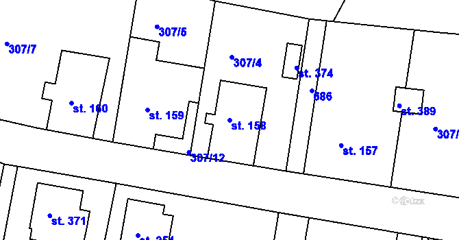 Parcela st. 158 v KÚ Jenišovice u Jablonce nad Nisou, Katastrální mapa