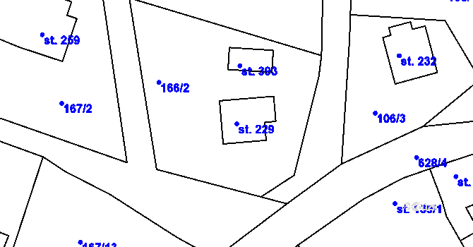 Parcela st. 229 v KÚ Jenišovice u Jablonce nad Nisou, Katastrální mapa