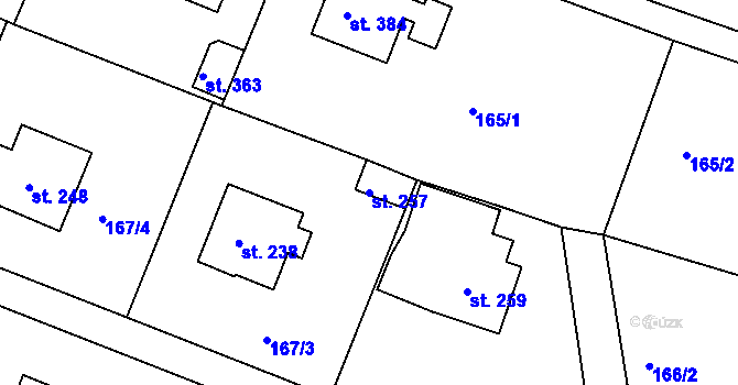 Parcela st. 257 v KÚ Jenišovice u Jablonce nad Nisou, Katastrální mapa