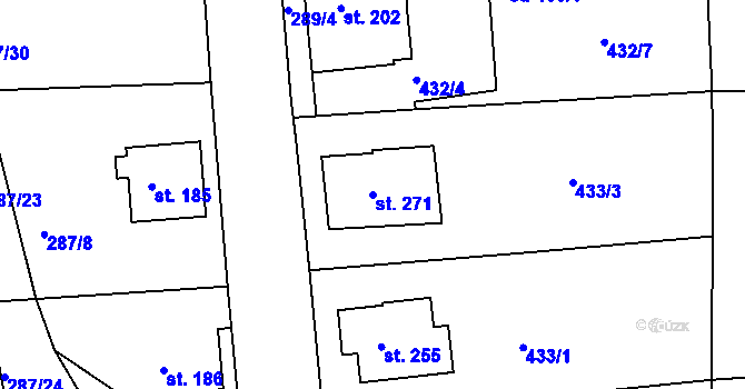 Parcela st. 271 v KÚ Jenišovice u Jablonce nad Nisou, Katastrální mapa