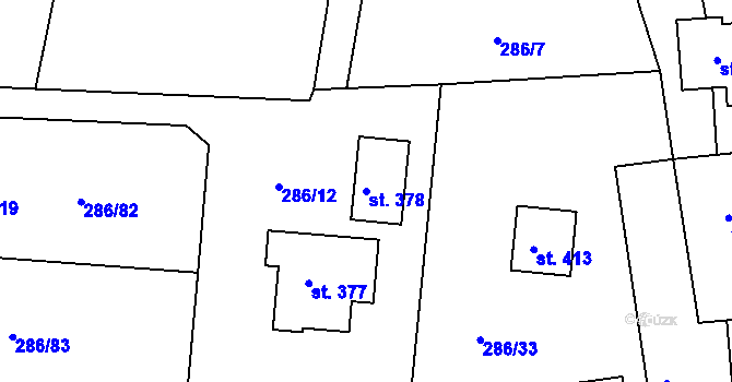 Parcela st. 378 v KÚ Jenišovice u Jablonce nad Nisou, Katastrální mapa
