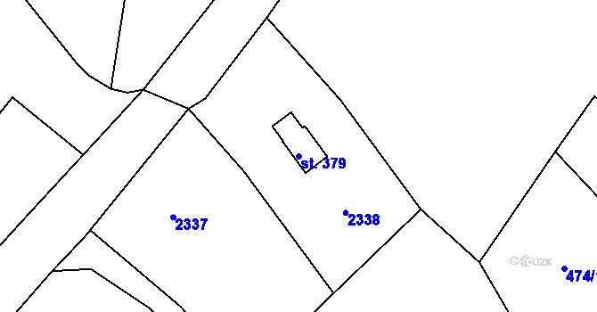 Parcela st. 379 v KÚ Jenišovice u Jablonce nad Nisou, Katastrální mapa