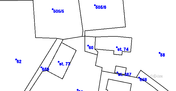 Parcela st. 60 v KÚ Jenišovice u Jablonce nad Nisou, Katastrální mapa
