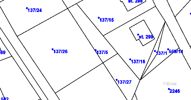 Parcela st. 137/5 v KÚ Jenišovice u Jablonce nad Nisou, Katastrální mapa